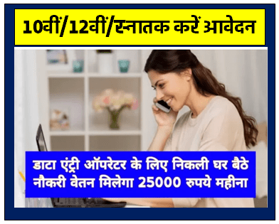 इस सरकारी वेबसाइट पर डाटा एंट्री ऑपरेटर के लिए निकली घर बैठे नौकरी वेतन मिलेगा 25000 रु. महीने Work From Home Job